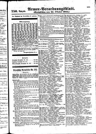 750. Ausgabe. Montag, 25. Oktober 1915
