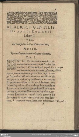 Liber I.Vel, De iniustitia bellica Romanorum, Actio