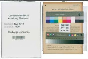 Entnazifizierung Johannes Walbergs , geb. 17.11.1892 (Baeckermeister)