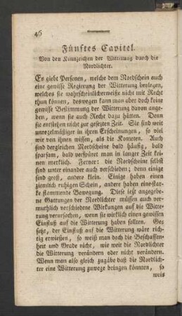 Fünftes Capitel. Von den Kennzeichen der Witterung durch die Nordlichter