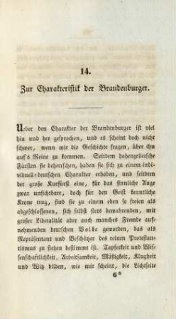 14. Zur Charakteristik der Brandenburger