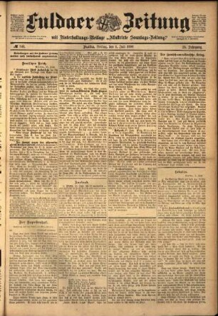 Ausgabe vom Freitag, den 01. Juli 1898.