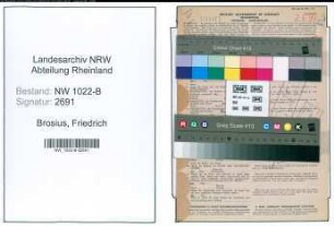 Entnazifizierung Friedrich Brosius , geb. 29.05.1906 (Galvaniseur)