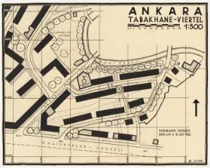 Gesamtbebauungsplan Ankara Teilbebauungsplan Altstadt: Lageplan Altstadt, Takakhane-Viertel 1:500