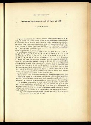 Osservazioni spettroscopiche del sole fatte nol 1874