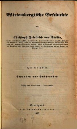 Wirtembergische Geschichte, 3. Schwaben und Südfranken: Schluß des Mittelalters : 1269 - 1496