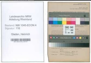 Entnazifizierung Heinrich Gladen , geb. 13.09.1906 (Angestellter)