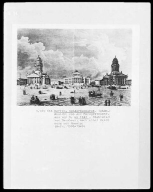 Ansicht vom Gendarmenmarkt in Berlin von der Markgrafenstraße aus