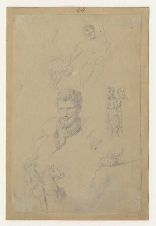 Studien zu Goethes Egmont, Kopf-, Figuren- und Handstudie