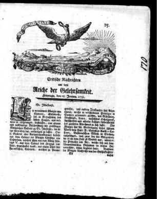 Junius, 1751. Fünfund zwanzigstes Stück