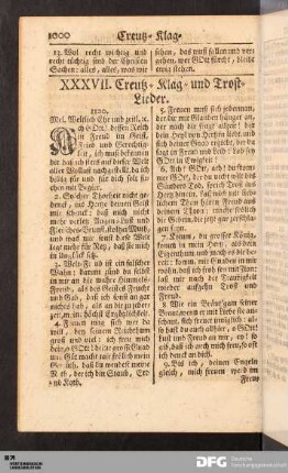 XXXVII. Creutz- Klag- und Trost-Lieder