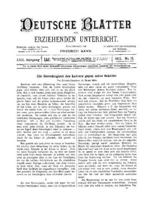 Die Gerechtigkeit des Lehrers gegen seine Schüler