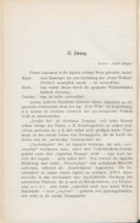 12. Zwang.