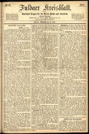 Ausgabe vom Mittwoch, den 18. Juni 1873.