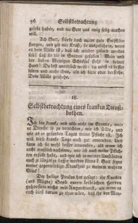 18. Selbstbetrachtung eines kranken Dienstbothen