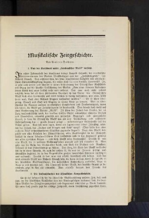Musikalische Zeitgeschichte. Von Walter Dahms. 1. Was der Kunstwart unter "kerndeutscher Musik" versteht.