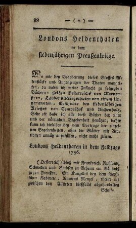Loudons Heldenthaten in dem siebenjährigen Preußenkriege.