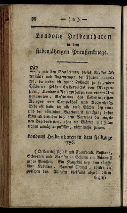 Loudons Heldenthaten in dem siebenjährigen Preußenkriege.