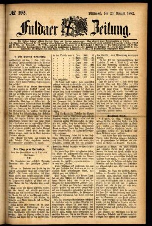 Ausgabe vom Mittwoch, den 23. August 1882.