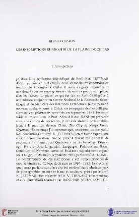 Les inscriptions Kharoṣṭhī de la plaine de Chilas
