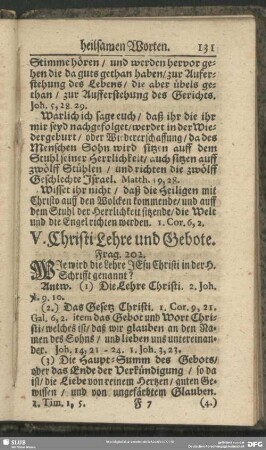 V. Christi Lehre und Gebote