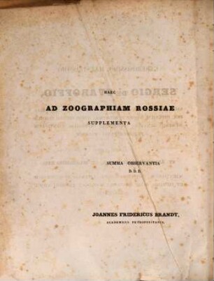 Descriptiones et Icones animalium Rossicorum novorum vel minus rite cognitorum. 1. Aves