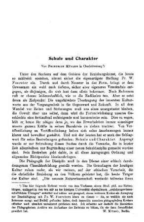 Schule und Charakter