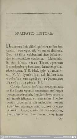 Praefatio Editoris