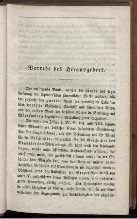 Vorrede des Herausgebers