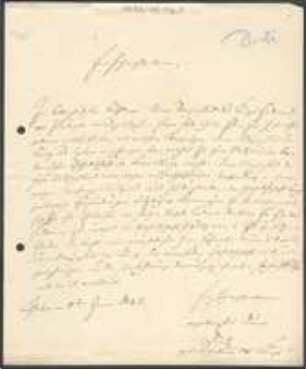 Brief von Ferdinand an Unbekannt