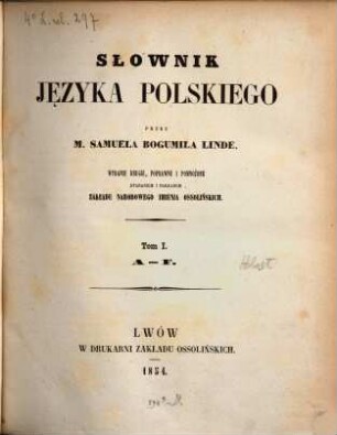 Słownik języka polskiego, 1. A - F