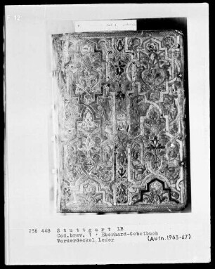 Das Eberhardgebetbuch — Farbiger Lederband mit ornamentaler Goldpressung