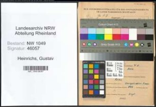 Entnazifizierung Gustav Heinrichs , geb. 04.01.1899 (Schiedsmann)