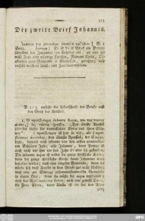Der zweite Brief Johannis.
