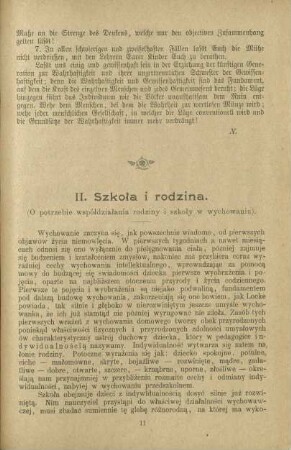II. Szkoła i rodzina