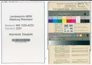 Entnazifizierung Elisabeth Warmbold , geb. 08.12.1914 (Bueroangestellte)