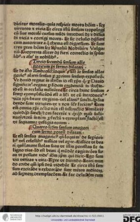 Et de isto Ambrosius loquitur Est autem sensus allegoricus alieni...