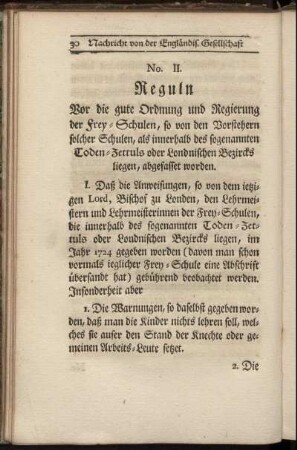 No. II. Reguln.