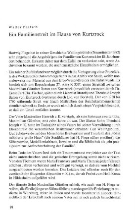 Ein Familienstreit im Hause von Kurtzrock