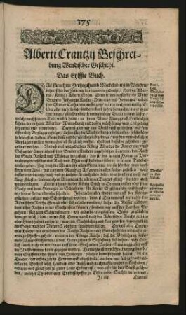 Alberti Crantzii Beschreibung Wendischer Geschicht. Das Eylffte Buch.