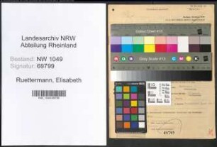 Entnazifizierung Elisabeth Ruettermann , geb. 14.04.1899 (Angestellte)