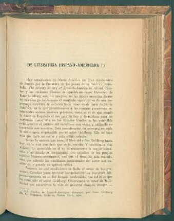 De literatura hispano-americana