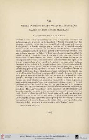 VII. Greek Pottery under Oriental Influence: Wares of the Greek Mainland