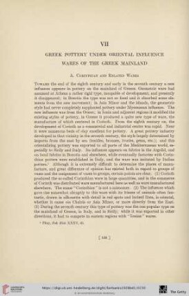 VII. Greek Pottery under Oriental Influence: Wares of the Greek Mainland