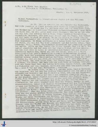 Rundbrief von Eiffe vom 02.11.1919.