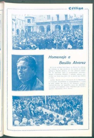 [Fotografías del acto de] Homenaje a Basilio Álvarez