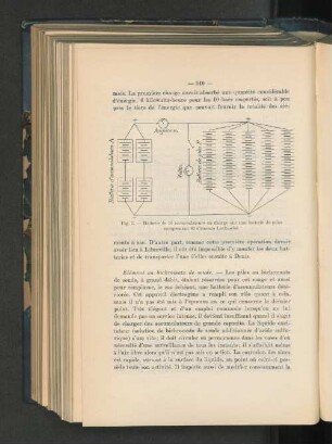 Fig. 3. - Batterie de 16 accumulateurs en charge sur une batterie de piles comprenant 80 élémants Leclanché.