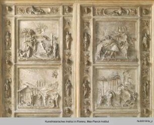 Gipsabguss von Ghibertis Paradiestüren des Florentiner Baptisteriums