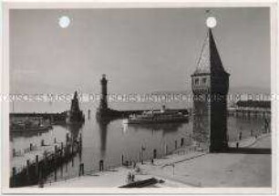 Lindau im Bodensee, Hafeneinfahrt und Mangturm