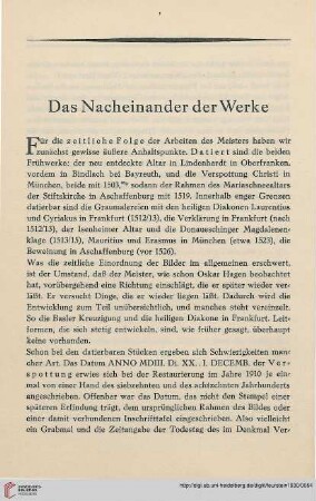 Das Nacheinander der Werke